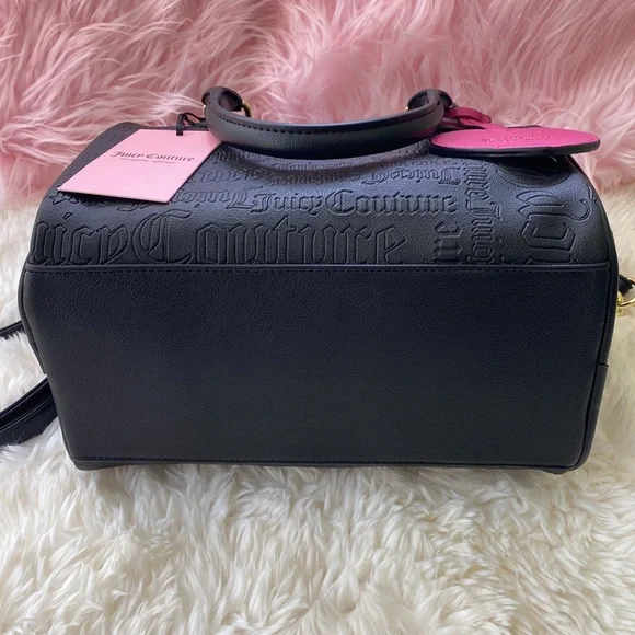 🖤 Juicy Couture Deboss Logo Black Speedy Satchel - Picture 8 of 11